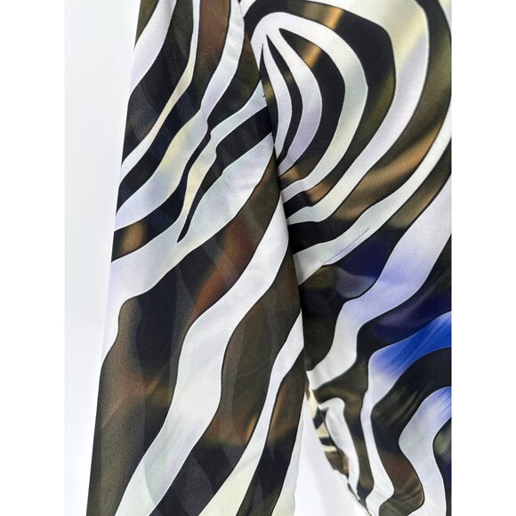 Alison Sheri Womens Zebra Print Long Sleeve Button-Up Blouse S/P - Picture 8 of 10
